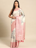 Multicolor Art Silk Woven Zari Design Kalamkari Saree with Unstitched Blouse - Hiral Fashion