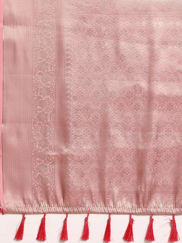 Multicolor Art Silk Woven Zari Design Kalamkari Saree with Unstitched Blouse - Hiral Fashion