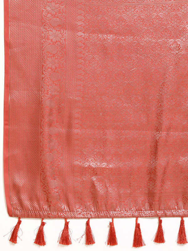 Multicolor Art Silk Woven Zari Design Floral Saree with Unstitched Blouse - Hiral Fashion