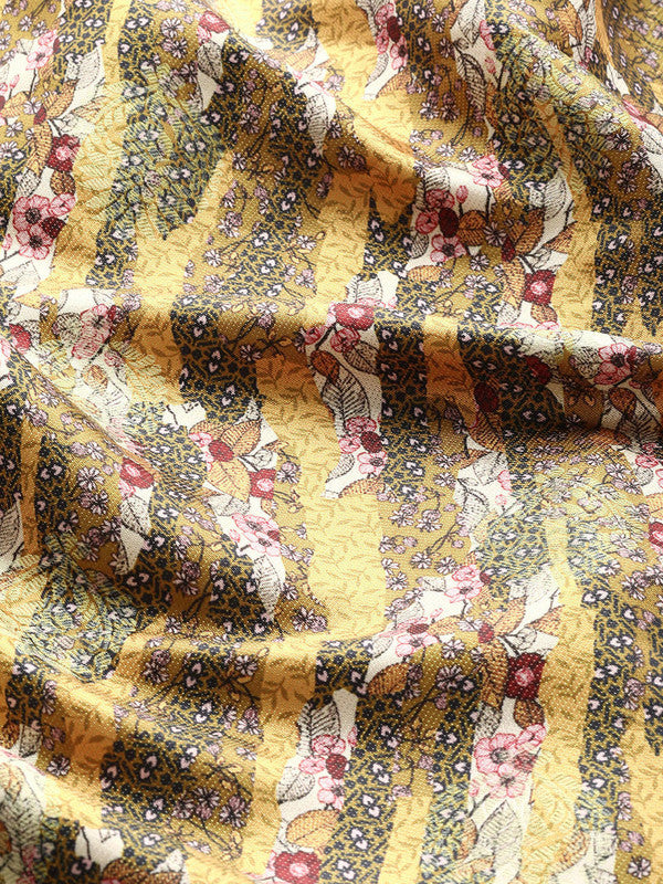 Multicolor Art Silk Woven Zari Design Floral Saree with Unstitched Blouse - Hiral Fashion