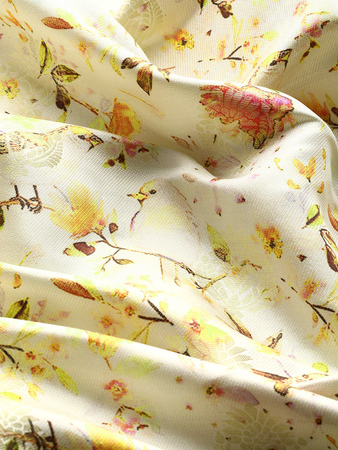 Multicolor Art Silk Woven Zari Design Floral Saree with Unstitched Blouse - Hiral Fashion