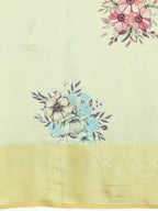 Multicolor Art Silk Woven Zari Design Floral Saree with Unstitched Blouse - Hiral Fashion