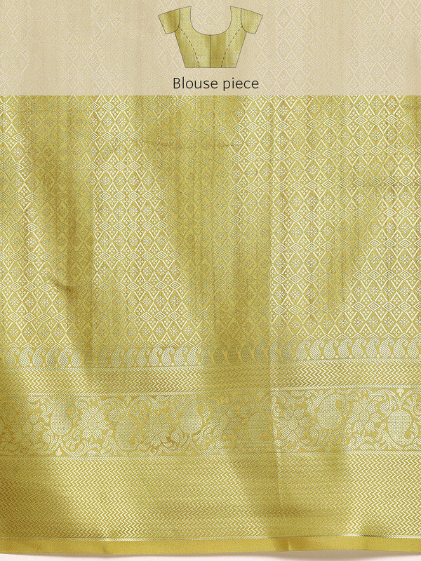 Multicolor Art Silk Woven Zari Design Floral Saree with Unstitched Blouse - Hiral Fashion