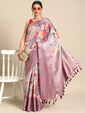 Multicolor Art Silk Woven Zari Design Floral Saree with Unstitched Blouse - Hiral Fashion