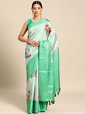 Multicolor Art Silk Woven Zari Design Floral Saree with Unstitched Blouse - Hiral Fashion