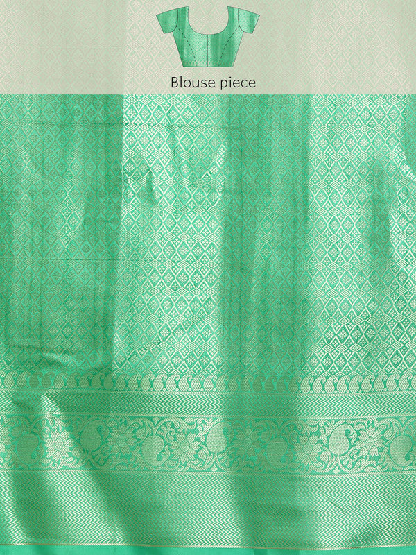 Multicolor Art Silk Woven Zari Design Floral Saree with Unstitched Blouse - Hiral Fashion