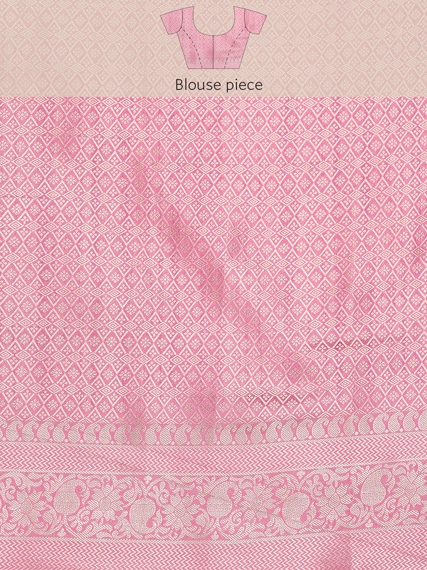 Multicolor Art Silk Woven Zari Design Floral Saree with Unstitched Blouse - Hiral Fashion