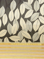 Black Art Silk Printed Floral Saree with Unstitched Blouse - Hiral Fashion