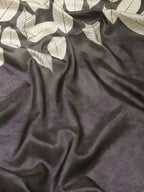 Black Art Silk Printed Floral Saree with Unstitched Blouse - Hiral Fashion