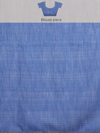 Gray Silk Cotton Digital Print Striped Saree with Unstitched Blouse - Hiral Fashion