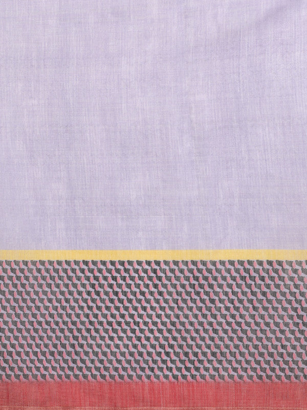 Lavender Silk Cotton Digital Print Solid Saree with Unstitched Blouse - Hiral Fashion