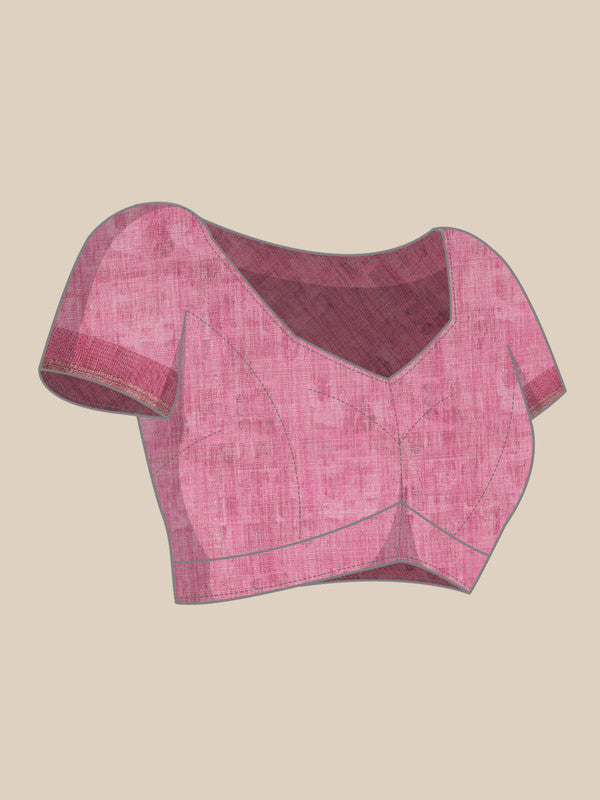 Multicolor Silk Cotton Digital Print Abstract Saree with Unstitched Blouse - Hiral Fashion