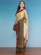 Multicolor Silk Cotton Digital Print Floral Saree with Unstitched Blouse - Hiral Fashion