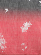 Black Silk Cotton Digital Print Floral Saree with Unstitched Blouse - Hiral Fashion