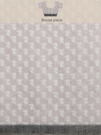 Brown Silk Cotton Digital Print Striped Saree with Unstitched Blouse - Hiral Fashion