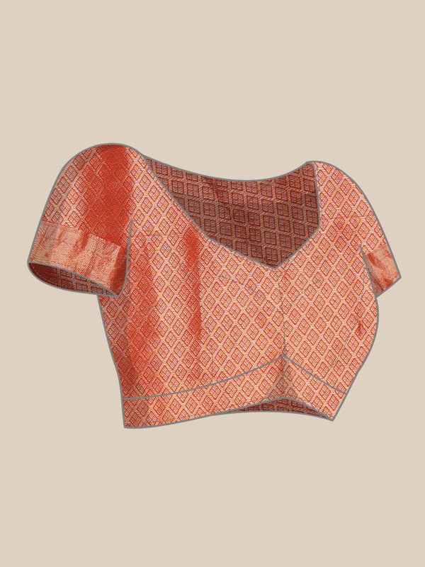 Multicolor Kanjeevaram Silk Digital Print Kalamkari Saree with Unstitched Blouse - Hiral Fashion