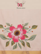 Hiral Fashion Off White Onam Art Silk Floral Digital Print Saree