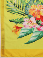 Hiral Fashion White Onam Art Silk Floral Digital Print Saree