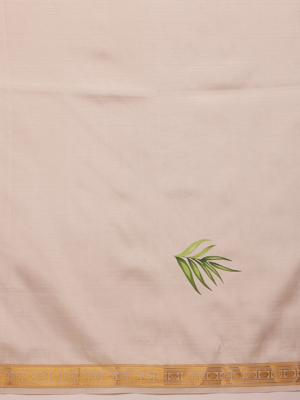 Hiral Fashion Off White Onam Art Silk Floral Digital Print Saree