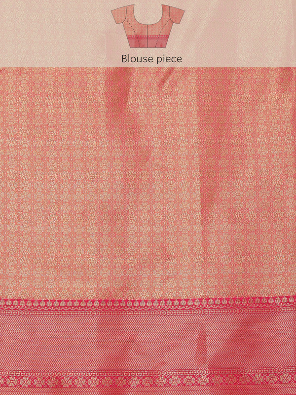 Lavender Chanderi Art Silk Digital Print Floral Saree with Unstitched Blouse - Hiral Fashion
