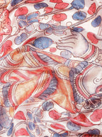 White Art Silk Digital Print Floral Saree with Unstitched Blouse - Hiral Fashion