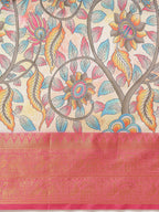 Multicolor Art Silk Digital Print Floral Saree with Unstitched Blouse - Hiral Fashion