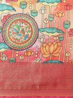 Off White Art Silk Digital Print Floral Saree with Unstitched Blouse - Hiral Fashion