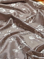 Gray Art Silk Printed Kalamkari Saree with Unstitched Blouse - Hiral Fashion
