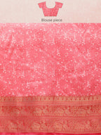 Turquoise Pure Silk Digital Print Floral Saree with Unstitched Blouse - Hiral Fashion