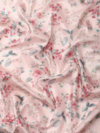 Light Pink Pure Silk Digital Print Floral Saree with Unstitched Blouse - Hiral Fashion