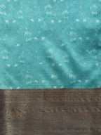 Gray Pure Silk Digital Print Floral Saree with Unstitched Blouse - Hiral Fashion