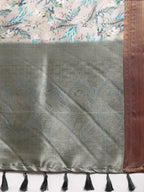 Multicolor Pure Silk Digital Print Floral Saree with Unstitched Blouse - Hiral Fashion