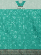 Gray Pure Silk Digital Print Floral Saree with Unstitched Blouse - Hiral Fashion