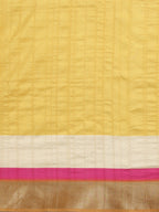 Mustard Tusser Silk Digital Print Solid Saree with Unstitched Blouse - Hiral Fashion