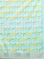Multicolor Tusser Silk Digital Print Solid Saree with Unstitched Blouse - Hiral Fashion