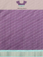 Purple Tusser Silk Digital Print Striped Saree with Unstitched Blouse - Hiral Fashion