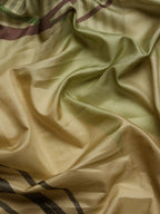 Multicolor Tusser Silk Digital Print Striped Saree with Unstitched Blouse - Hiral Fashion