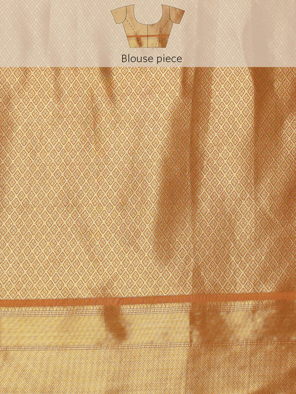 Blue Kanjeevaram Silk Digital Print Floral Saree with Unstitched Blouse - Hiral Fashion