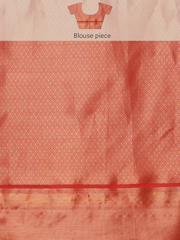 Turquoise Kanjeevaram Silk Digital Print Floral Saree with Unstitched Blouse - Hiral Fashion