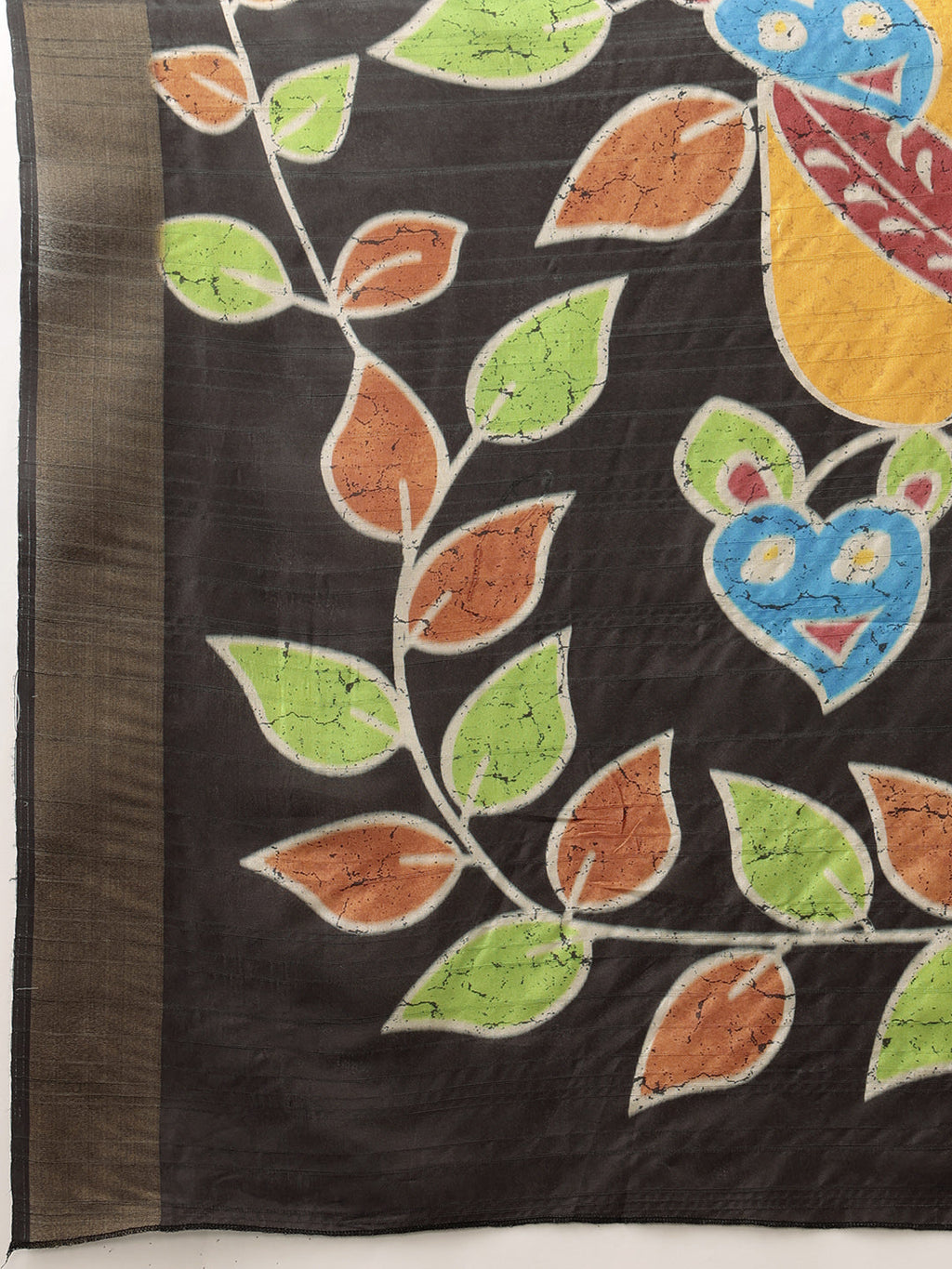 Hiral Fashion Mustard Ikkat Kotha Silk Floral Digital Print Saree