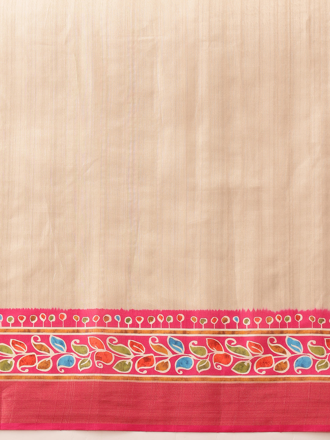 Hiral Fashion Beige Ikkat Kotha Silk Floral Digital Print Saree
