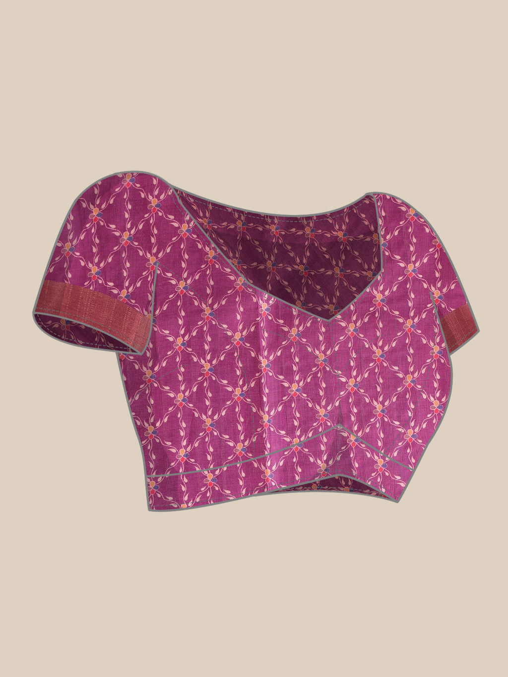 Hiral Fashion Purple Ikkat Kotha Silk Floral Digital Print Saree