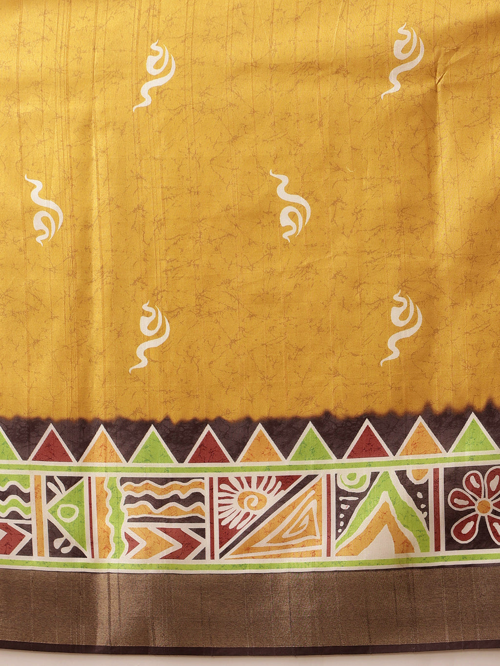 Hiral Fashion Yellow Ikkat Kotha Silk Floral Digital Print Saree