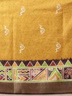 Hiral Fashion Yellow Ikkat Kotha Silk Floral Digital Print Saree