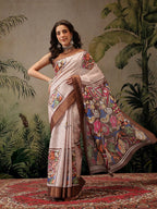 Hiral Fashion Multi Banarasi Silk Blend Floral Digital Printed Saree