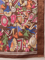 Hiral Fashion Multi Banarasi Silk Blend Floral Digital Printed Saree