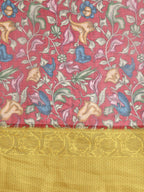 Maroon Munga Silk Digital Print Floral Saree with Unstitched Blouse - Hiral Fashion