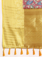 Maroon Munga Silk Digital Print Floral Saree with Unstitched Blouse - Hiral Fashion