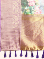 Multicolor Munga Silk Digital Print Floral Saree with Unstitched Blouse - Hiral Fashion