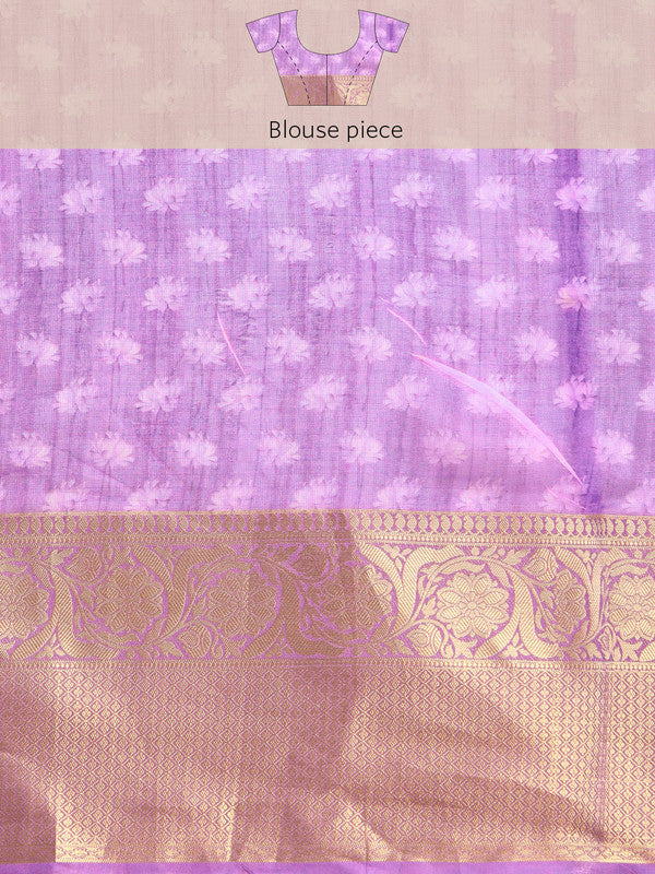 Multicolor Munga Silk Digital Print Floral Saree with Unstitched Blouse - Hiral Fashion